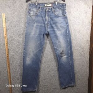 Levi's Jeans Mens 34x32 Distressed  505 Regular Fit Straight Leg Denim Pants